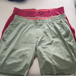 Men's Green and Magenta Shorts